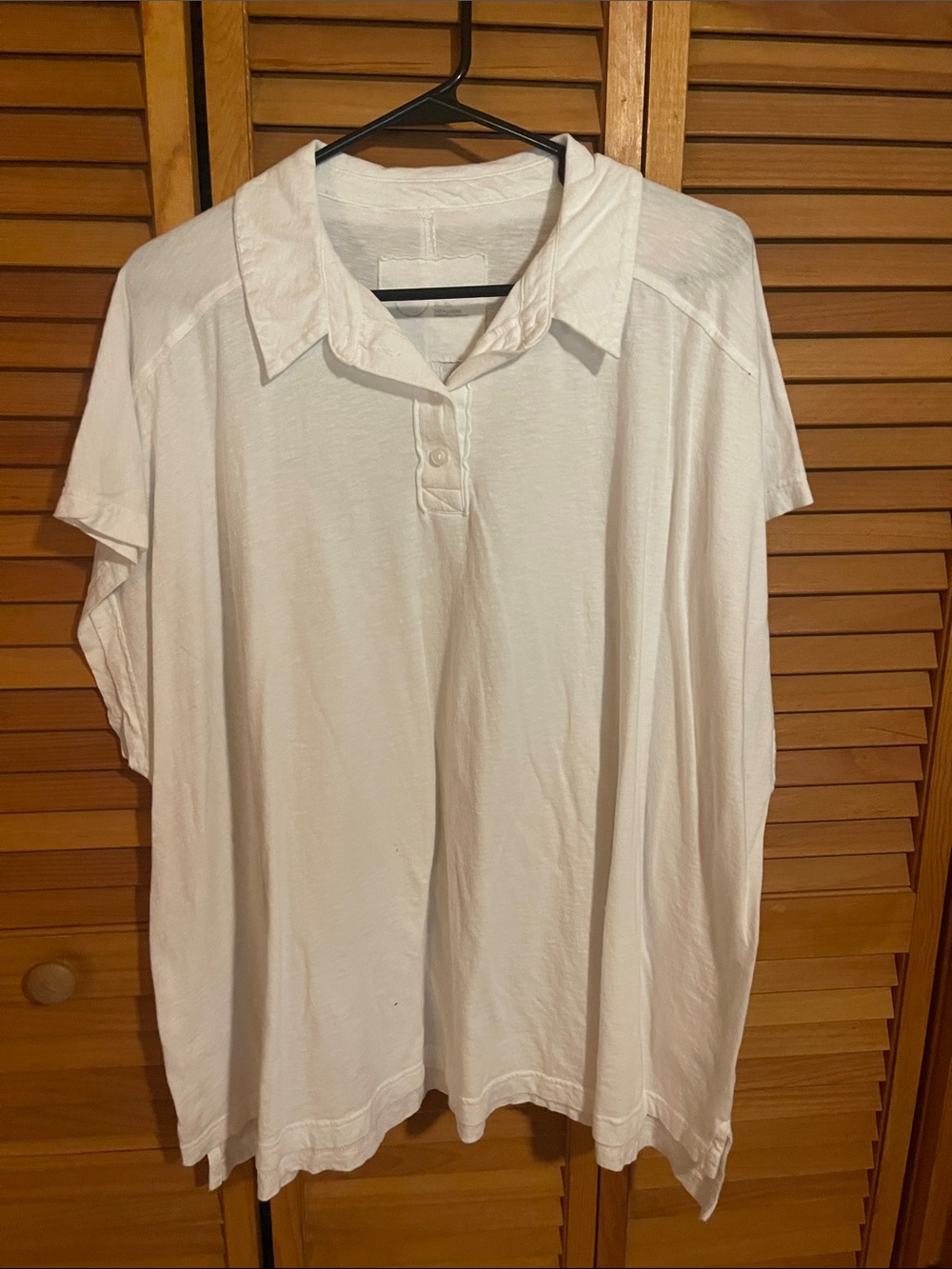 Aerie Classic White Short-Sleeve Collared Top - Women's
